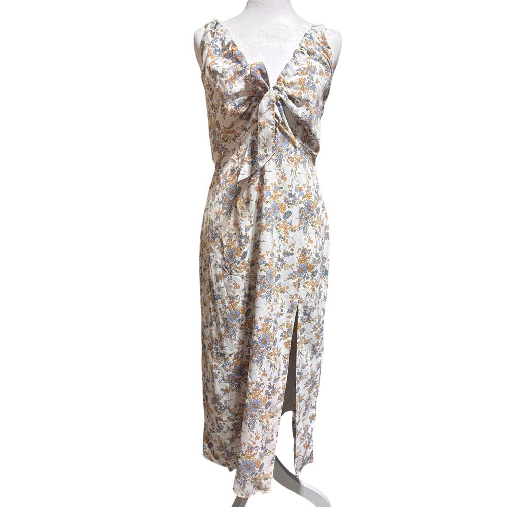 Abercrombie & Fitch Womens M Blue Floral Adjustable Flattering Sleeveless Dress